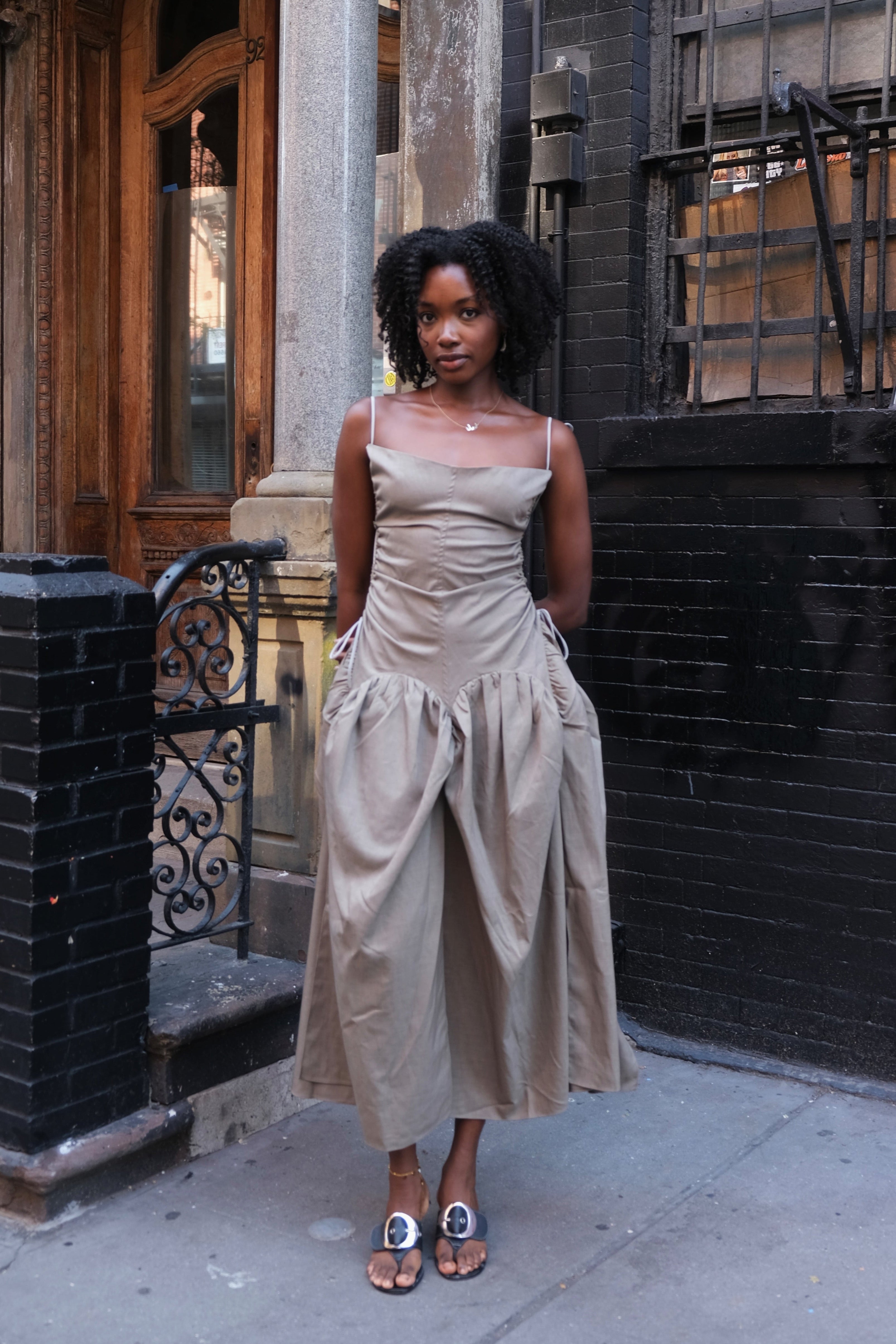 Taottao Grey Bubble Maxi Dress Taottao Grey Bubble Maxi Dress