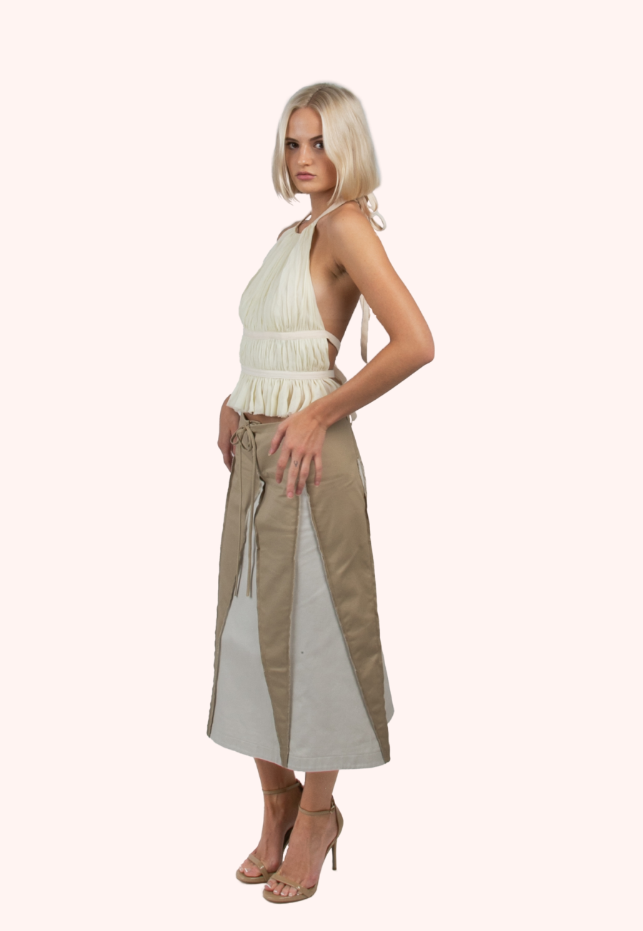 Chiffon Wrap Top in Ivory