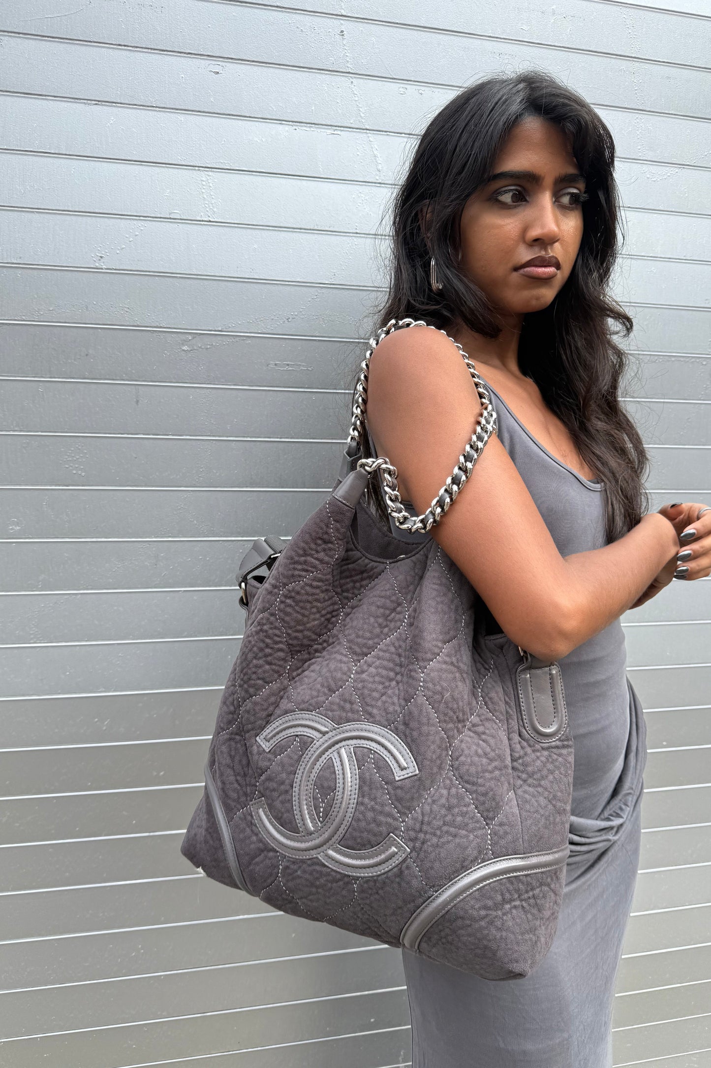 Chanel Suede Hobo Bag