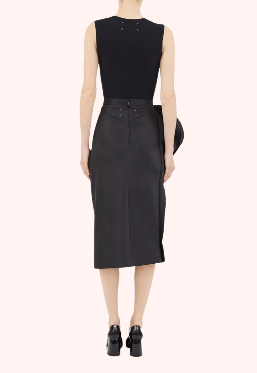 Draped Floral-detail Midi Skirt (Final Sale)