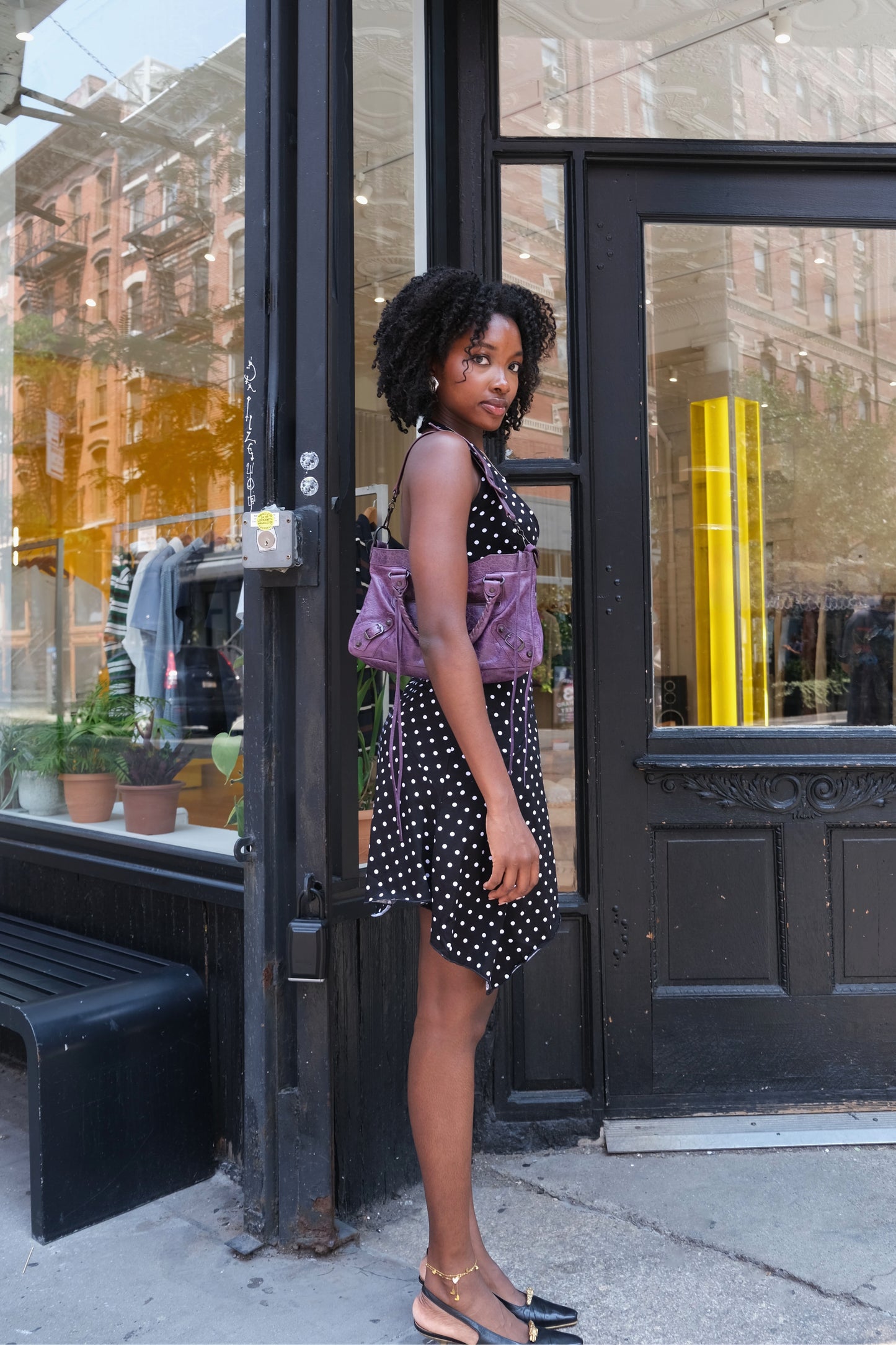 Aurora Dress Black Polka Dot