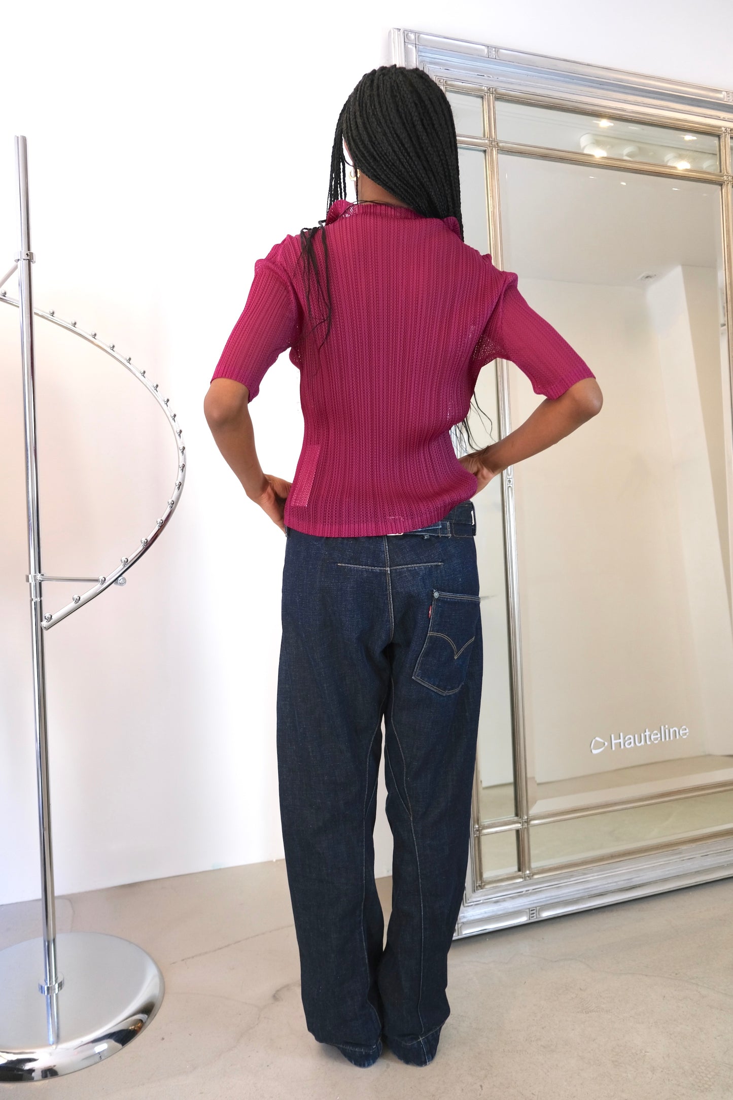 Issey Miyake Pleats Please Magenta Quarter Sleeve