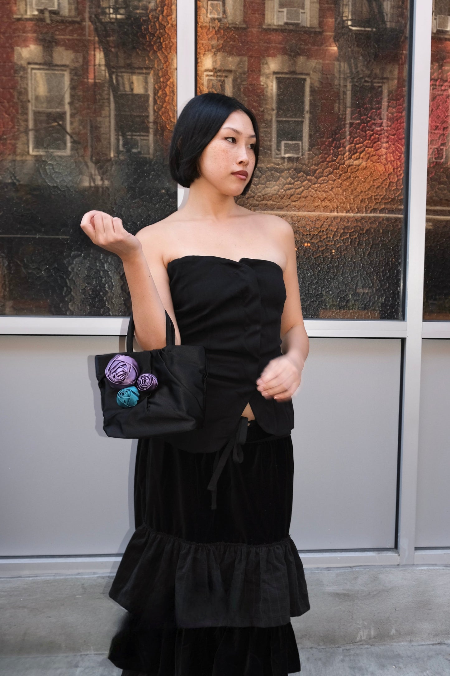 Crinkled Unbalanced Bustier