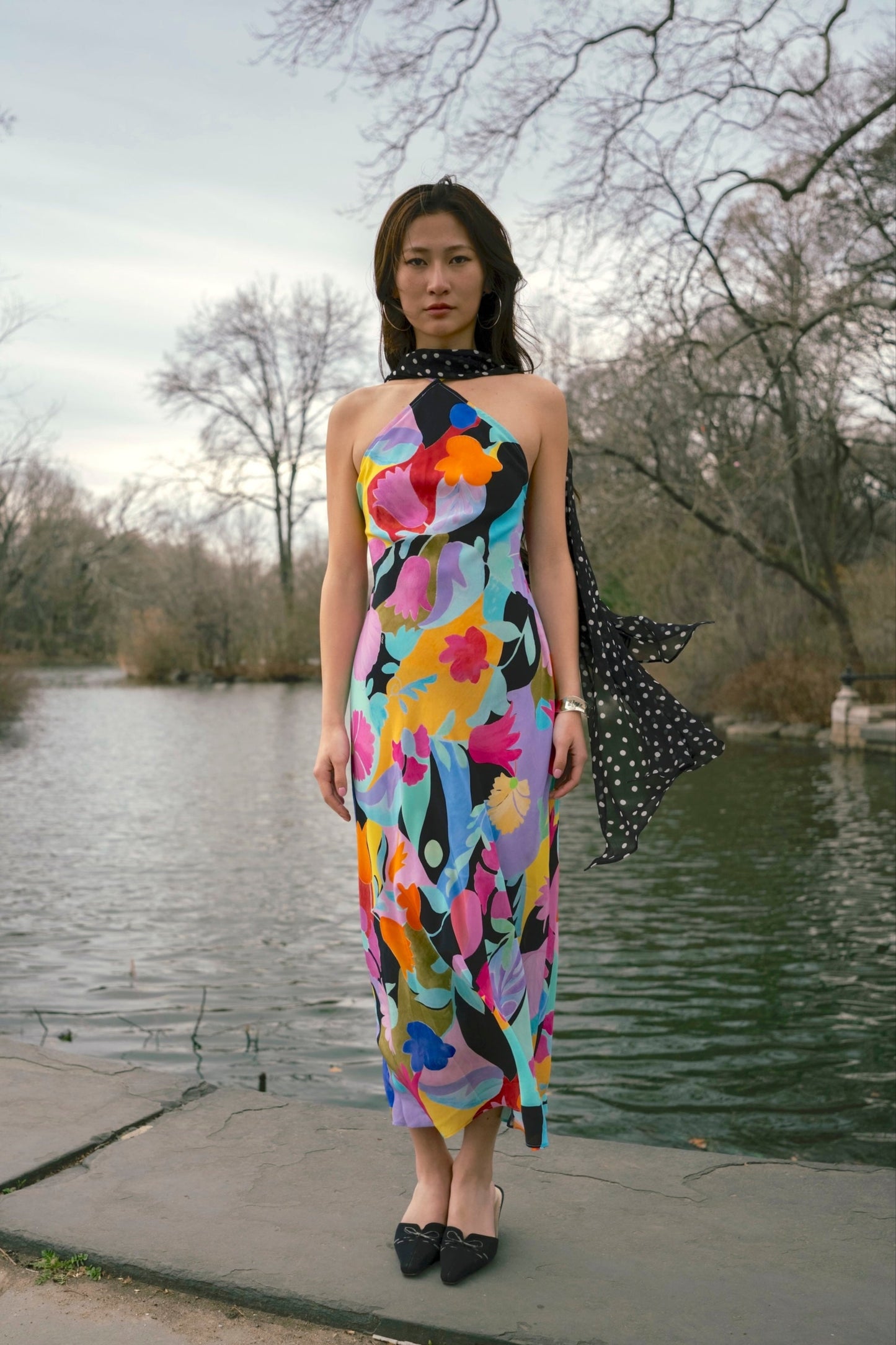Hayley Dress Tulip Spot Mix Multi