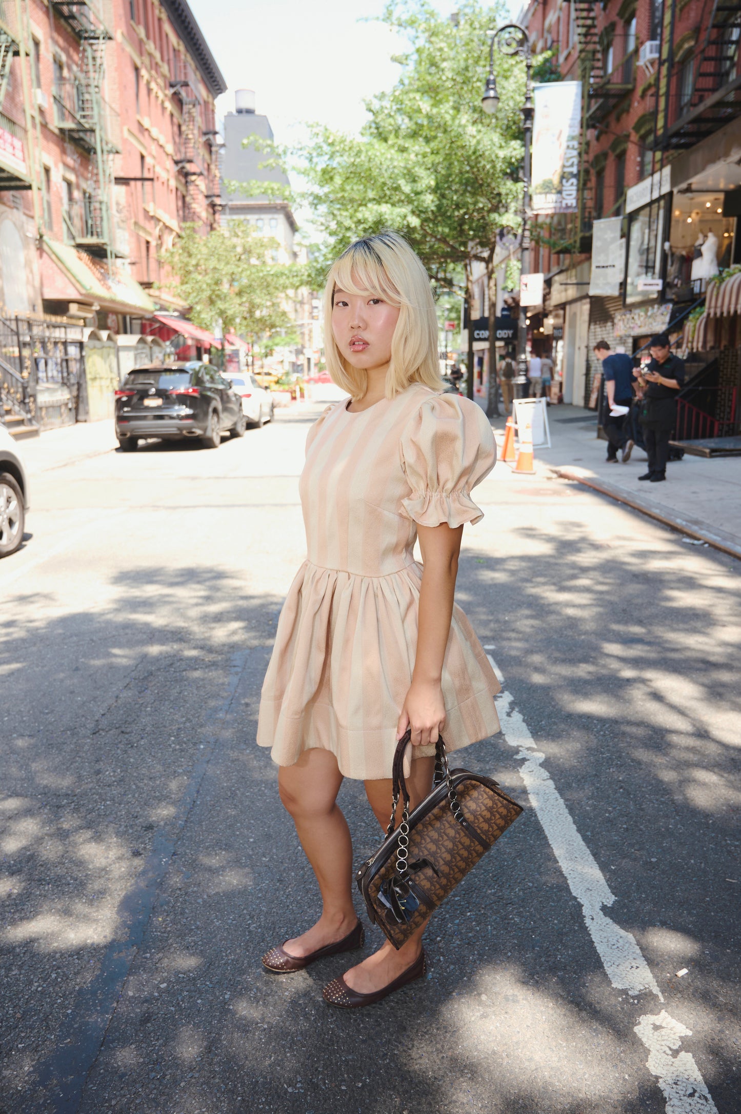 Pink Cream Stripe Cupcake Dress