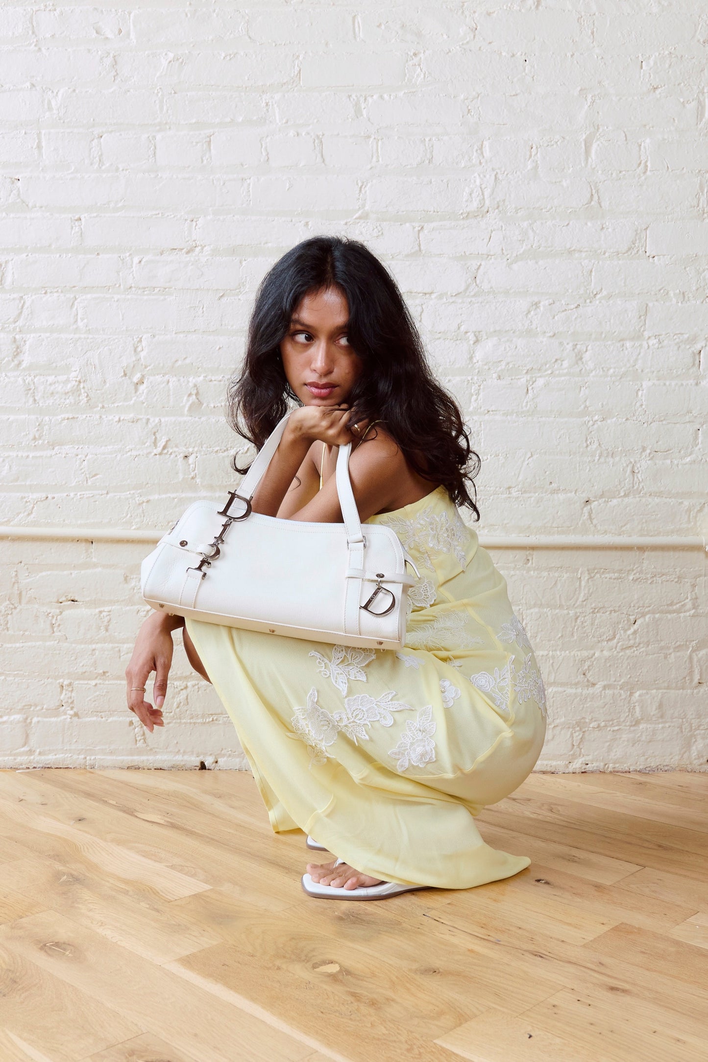 Christian Dior 2000s White Shoulder Bag