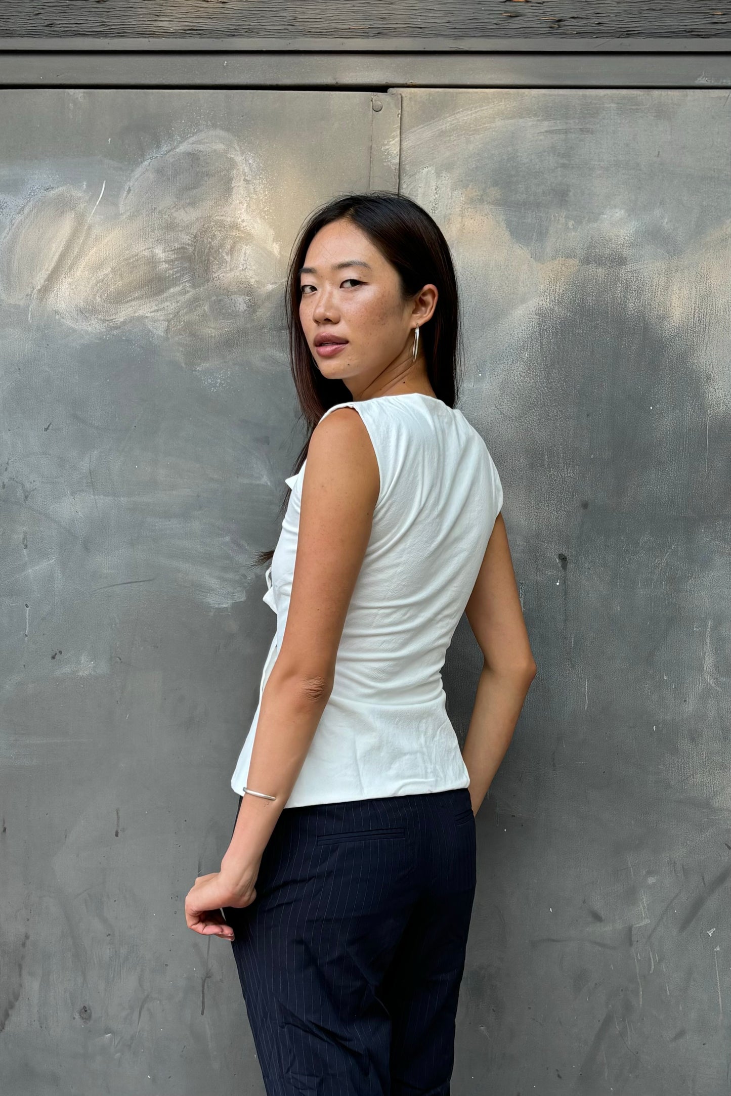 Bowtie Vest in White (Final Sale)