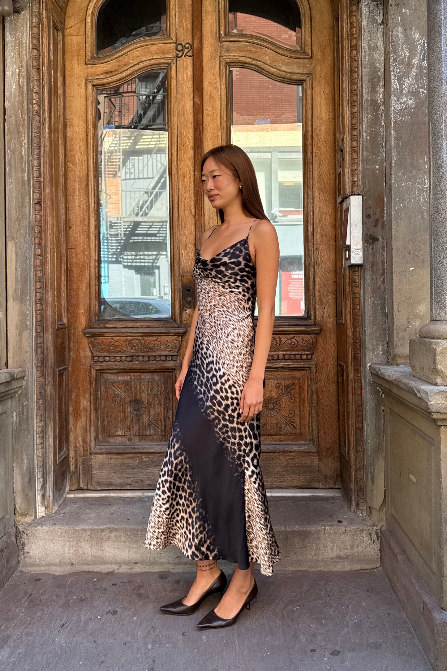 Vintage Roberto Cavalli FW2000 Runway Leopard Print Dress