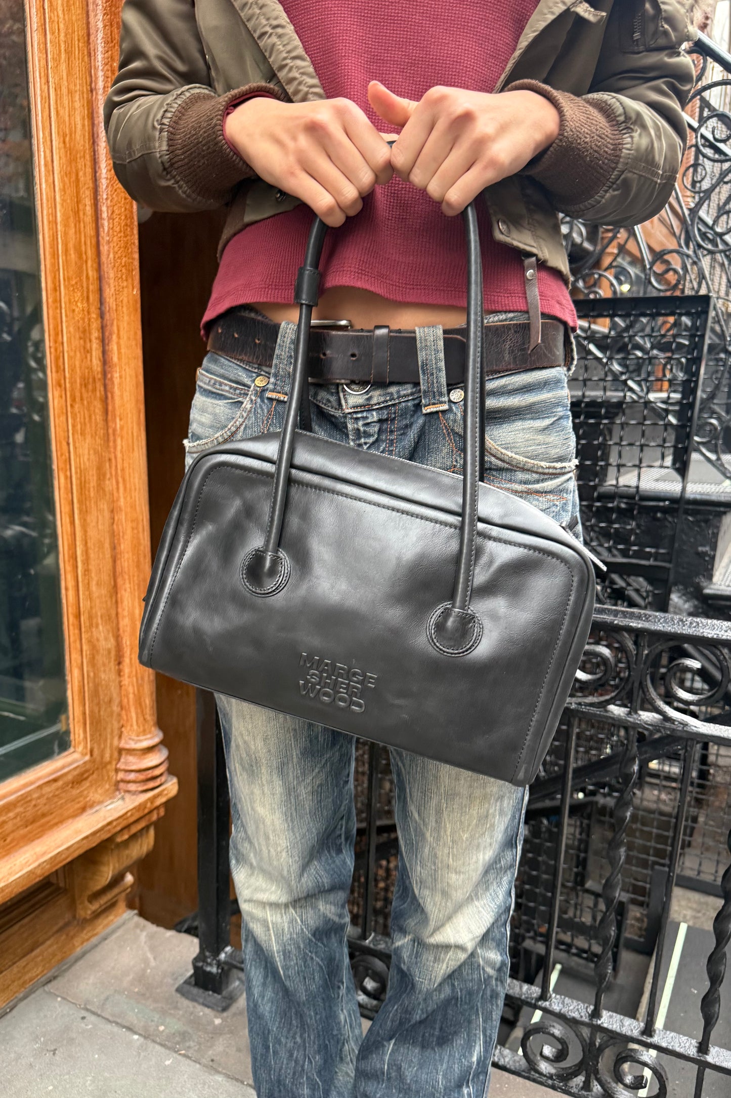 Soft Boston Bag in Black Pull-Up (Final Sale)