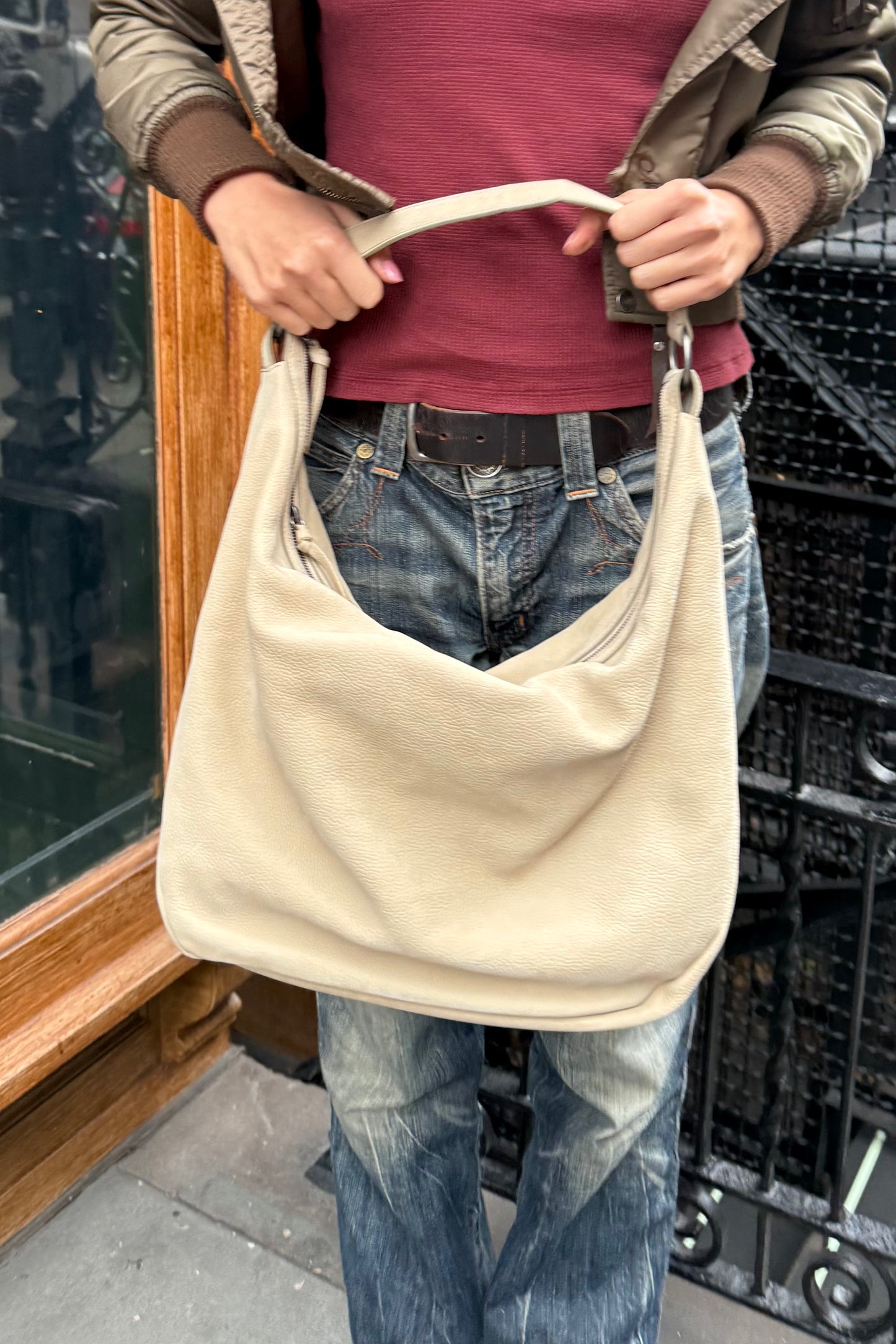 City Hobo NS Bag in Nude Nubuck (Final Sale)