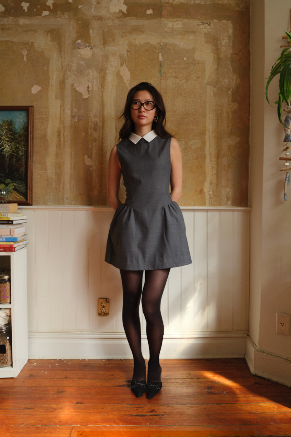 Shirt Neck Sleeveless Dress (Final Sale)