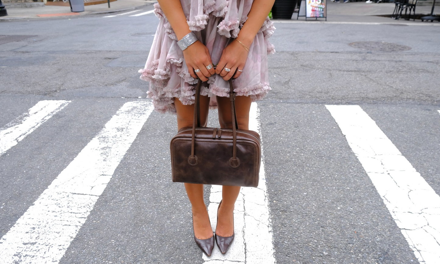 Soft Boston Bag in Washed Brown