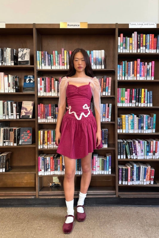 Dancing Ribbon Dress in Cranberry