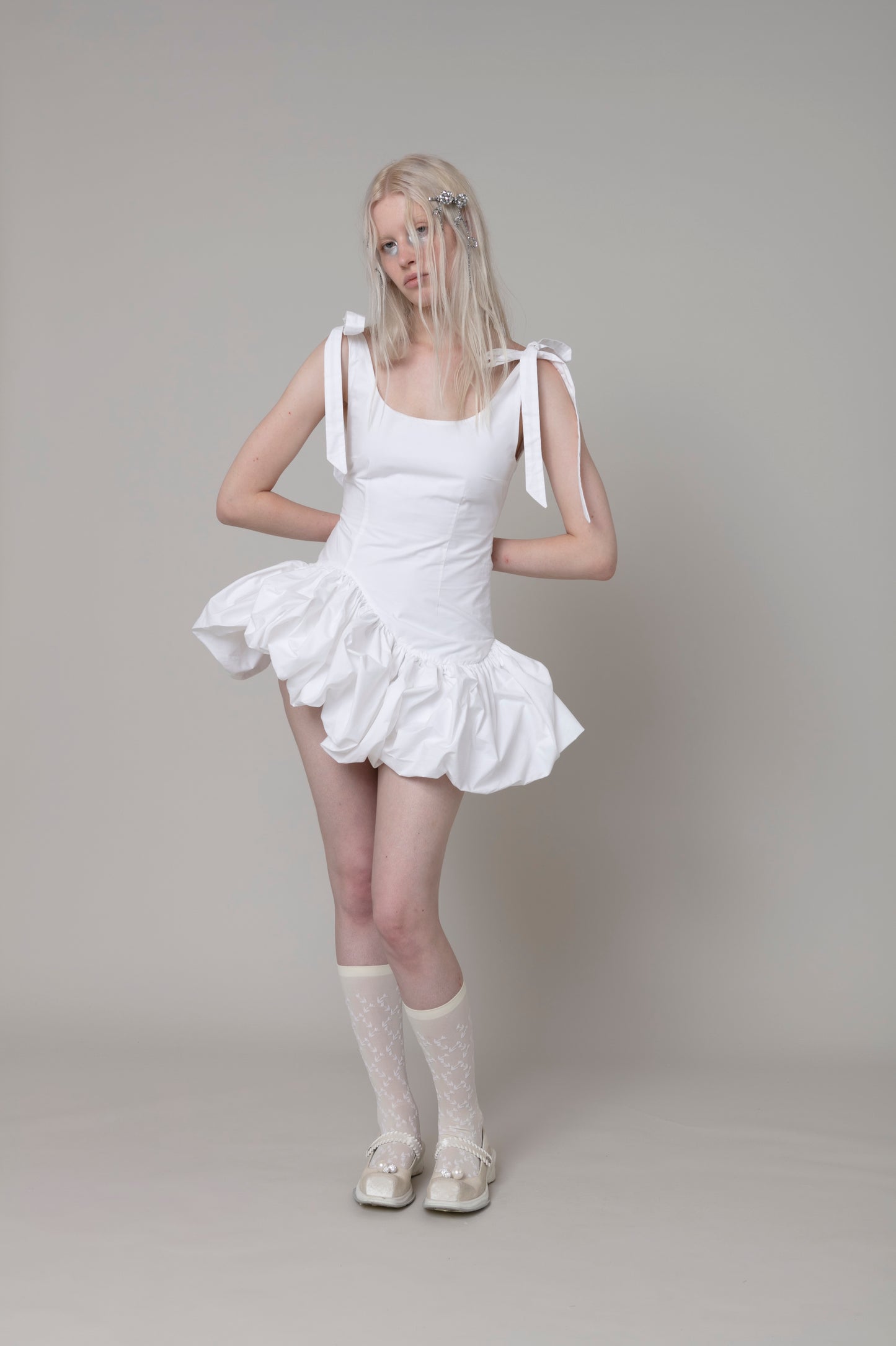 Doria Mini Dress in White (Final Sale)