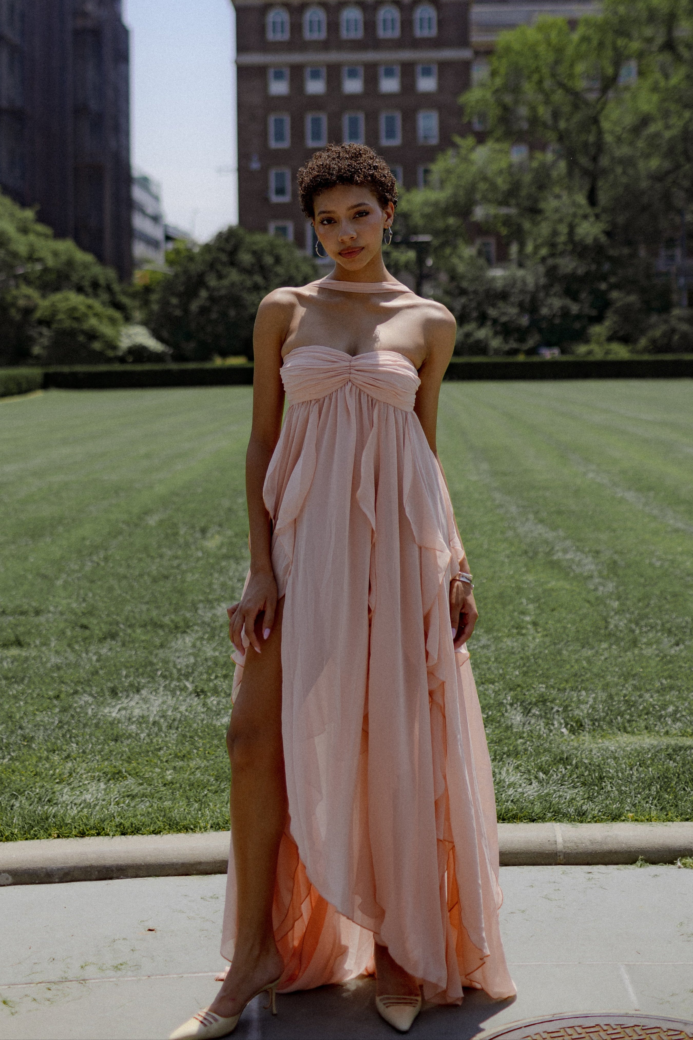 Nana Jacqueline Peach Mariah Dress- Rent from Hauteline M Nana Jacqueline Peach Mariah Dress- Rent from Hauteline M