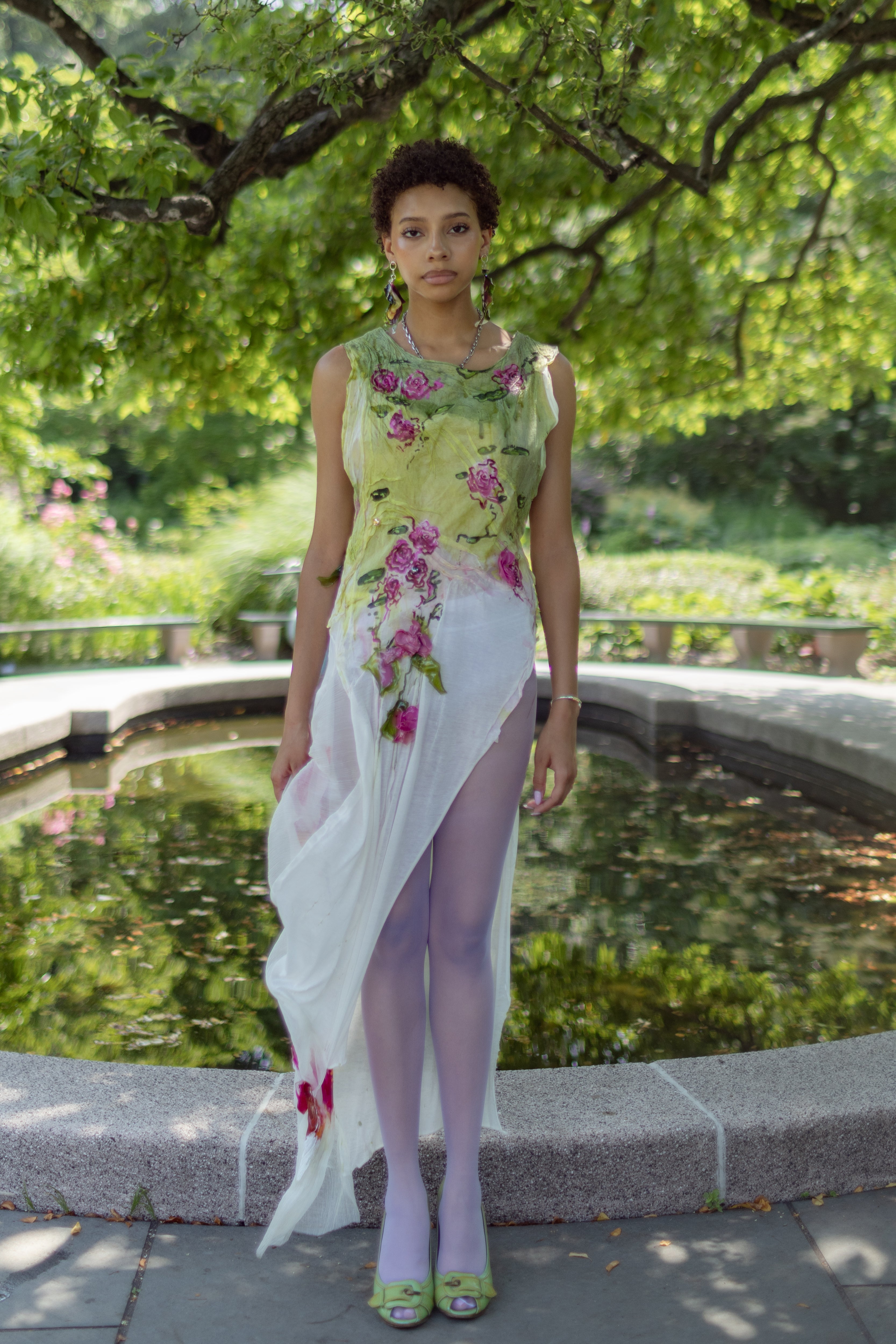 Caroline Zimbalist Hand Painted Bioplastic Garden Embellished Dress- Rent from Hauteline Caroline Zimbalist Hand Painted Bioplastic Garden Embellished Dress- Rent from Hauteline