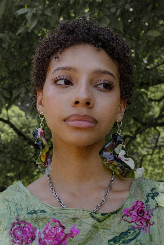 Handmade Bioplastic Earrings Green