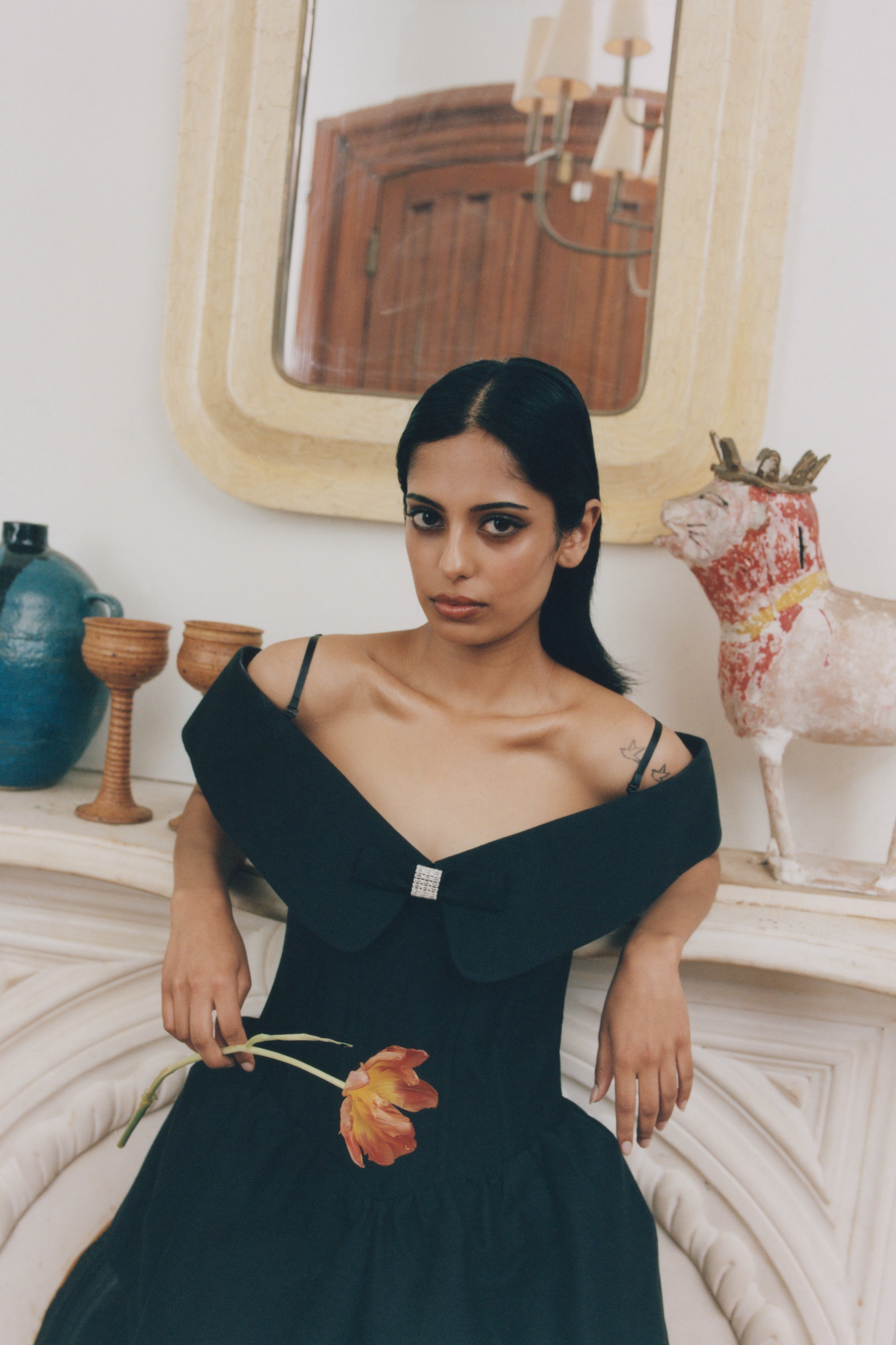 shushu tong off shoulder dress SHUSHU/TONG Off-Shoulder Dress