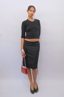 The V-Neck 3/4 Sleeve in Black