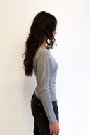 Ballad Button Top in Bluebell