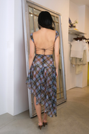 Plaid Puff Dress in Kaleido