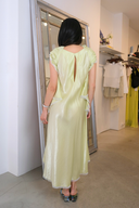 Lemon Glossy Midi Dress
