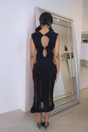 Black Lightning Cut-Out Felted Maxi Dress