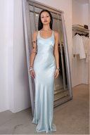 Maxina Crossover Dress in Ice Blue