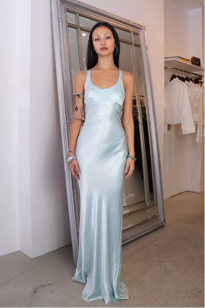 Maxina Crossover Dress in Ice Blue