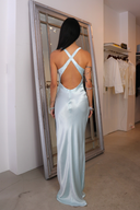 Maxina Crossover Dress in Ice Blue