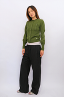 Marla Wool Cashmere Blend Cardigan in Green