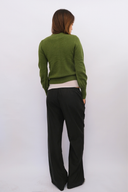 Marla Wool Cashmere Blend Cardigan in Green