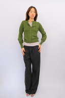 Marla Wool Cashmere Blend Cardigan in Green