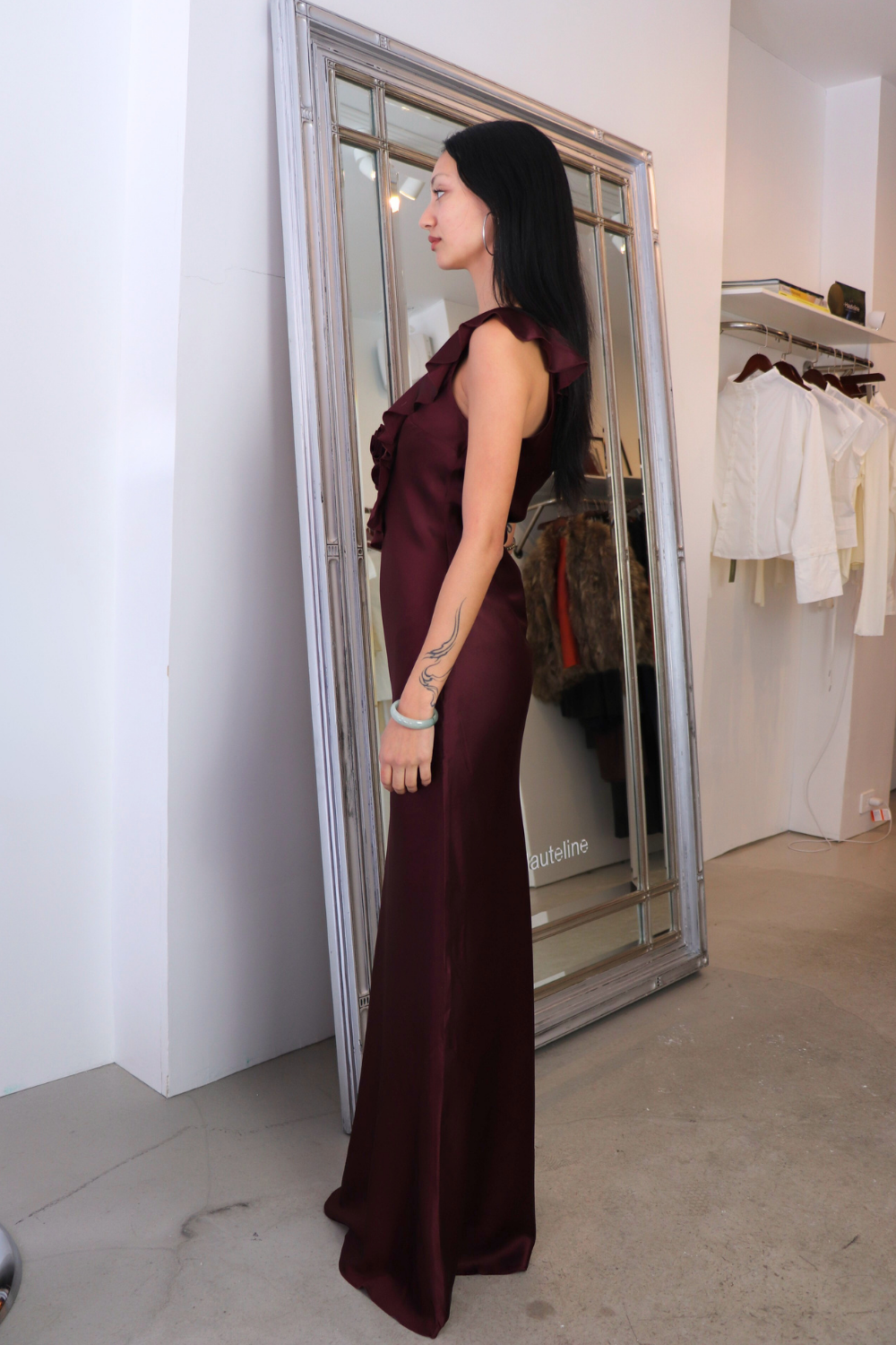 de la vali dress BONITA MAXI IN WHITE COTTON LACE OFFICIAL Concealed centre back zip Nwt De La Vali Green