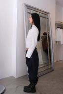 Long Sleeve Poet Shirt in White