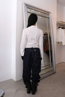 Long Sleeve Poet Shirt in White