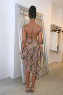 Smooky Plaid Chiffon Dress