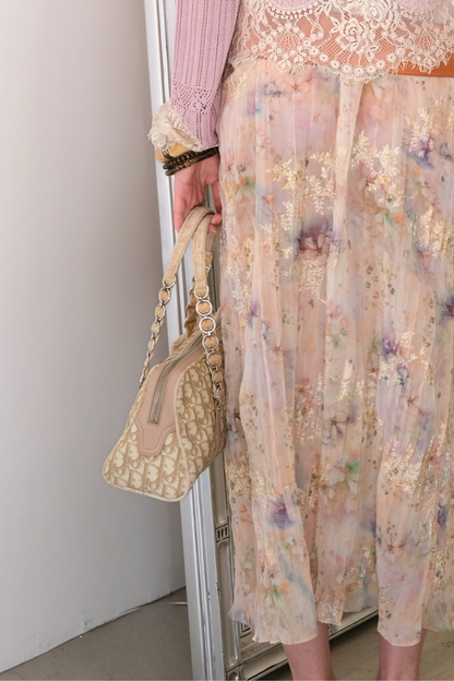 Dior Pink Monogram Shoulder Bag