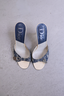 Christian Dior Blue Trotter Lock and Key Heels