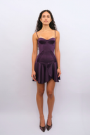 Clavicle Corset Mini Dress in Purple (Exclusive)