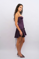 Clavicle Corset Mini Dress in Purple (Exclusive)