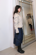 Victoria Double-Button Jacket in Beige