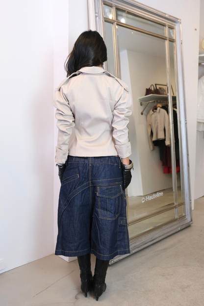 Victoria Double-Button Jacket in Beige