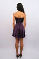 Clavicle Corset Mini Dress in Purple (Exclusive)