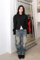 Victoria Double-Button Jacket in Black