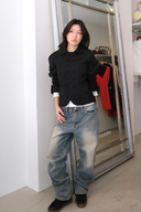 Victoria Double-Button Jacket in Black