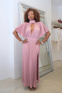 Anais Split Gown in Powdered Rose