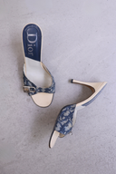 Christian Dior Blue Trotter Lock and Key Heels
