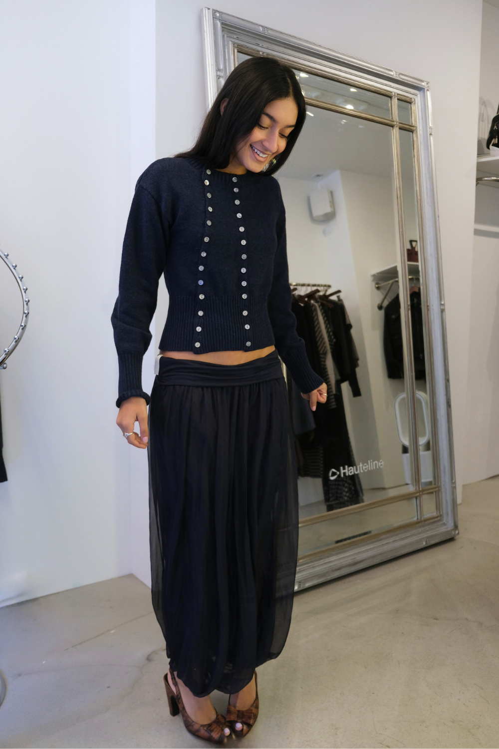 Poet Cardigan in Navy