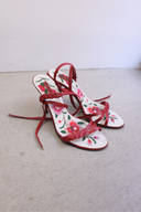 Vivienne Tam Red Lace Up Heels